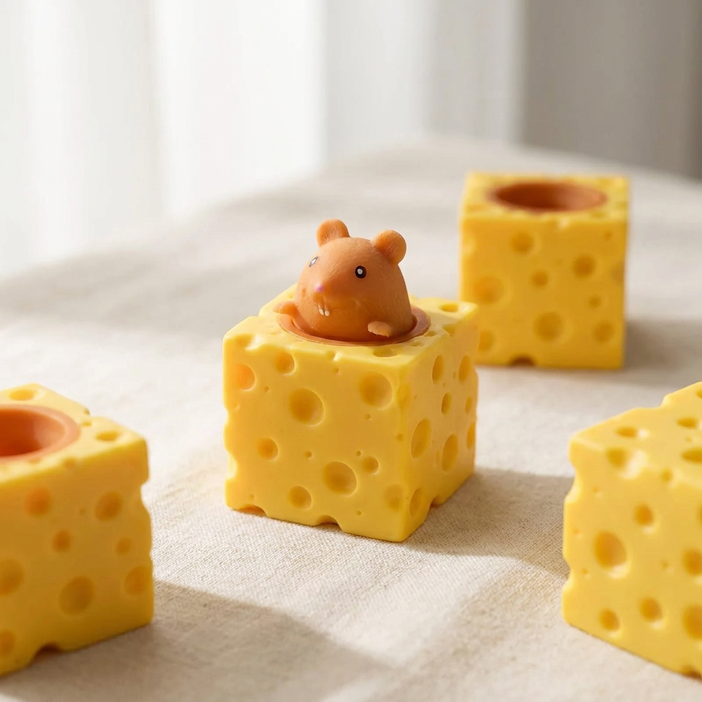 Pop-Up Mouse and Cheese Squeeze Toy