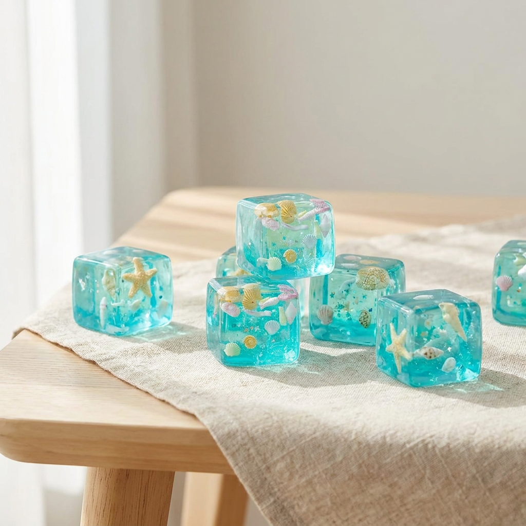 Ocean Shell Jelly Cube Squishy