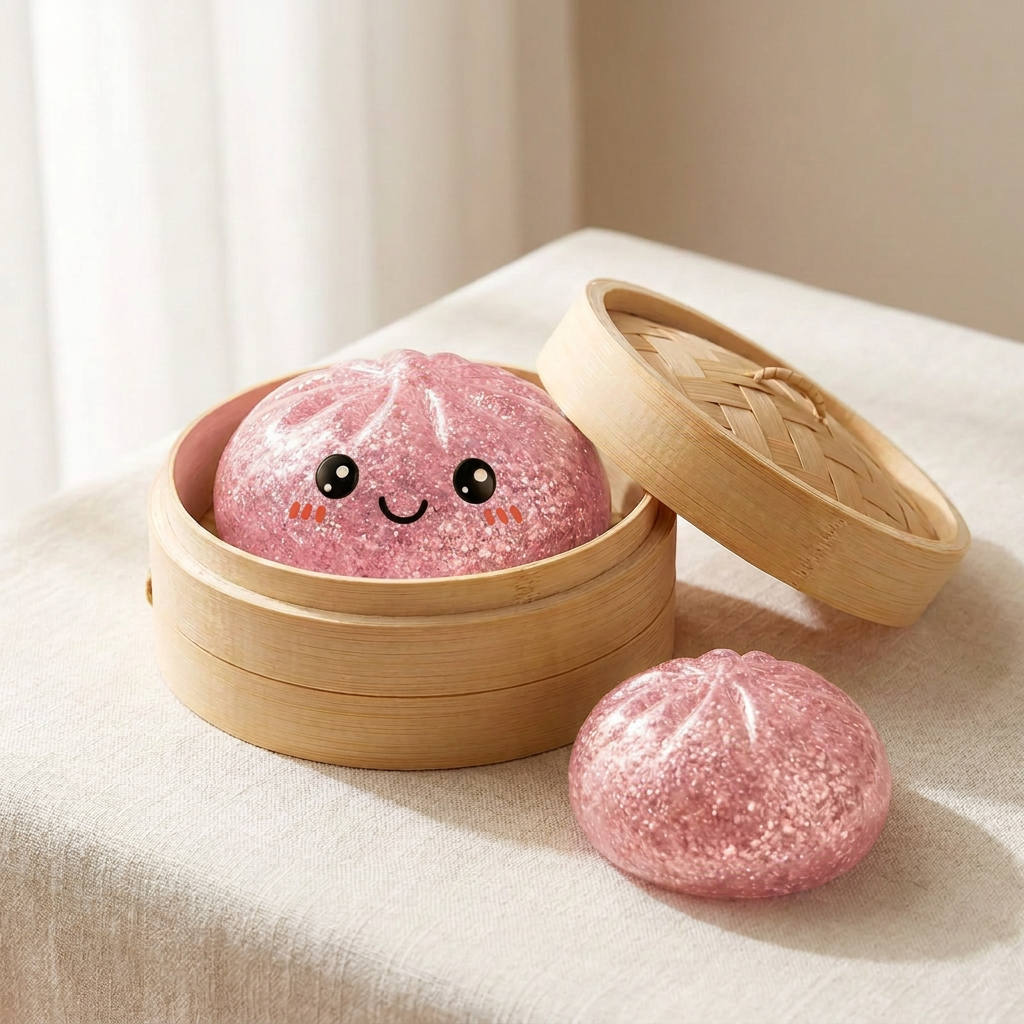 Glitter Dumpling Squishy Box, Pink