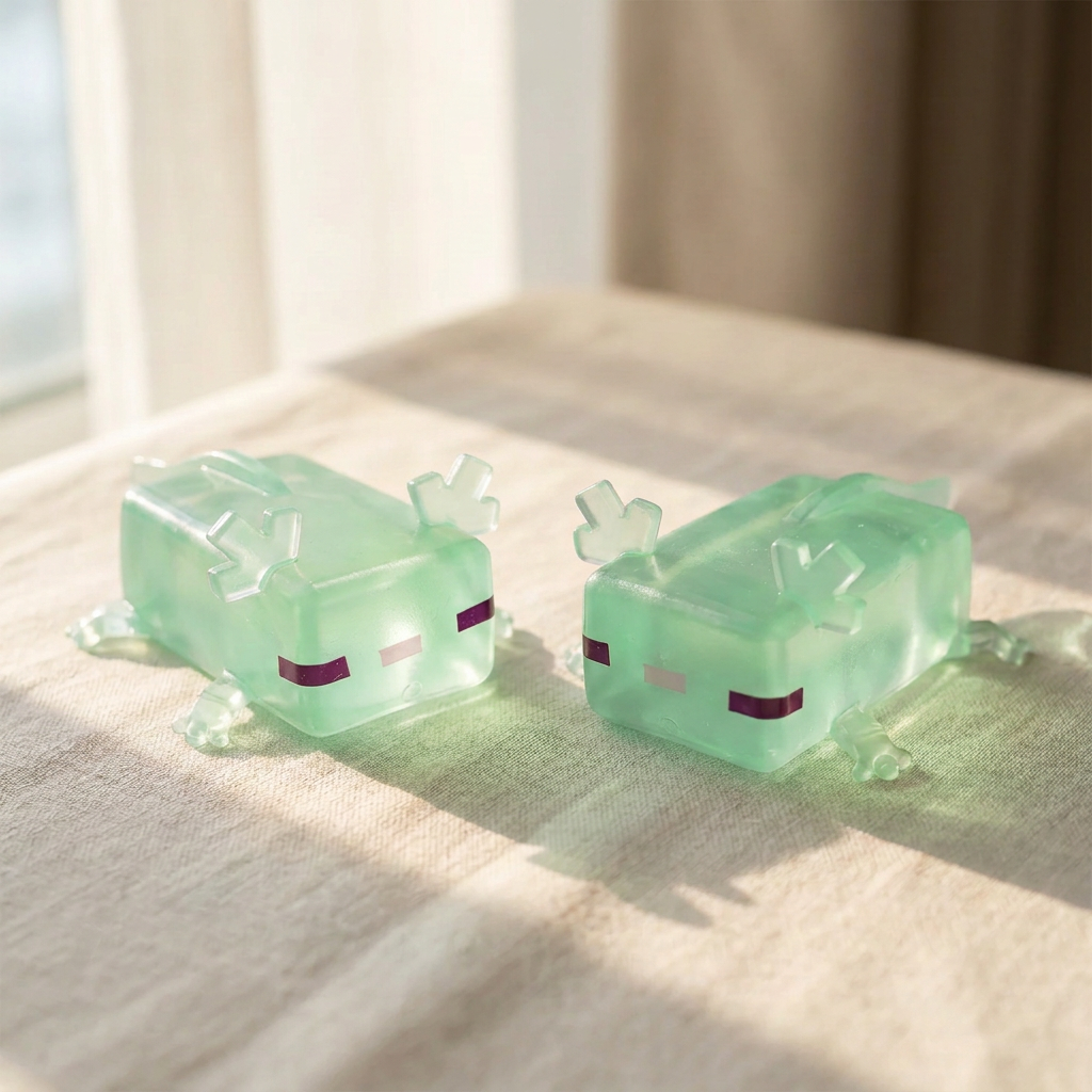 Axolotl Jelly Cube Squishy, Green