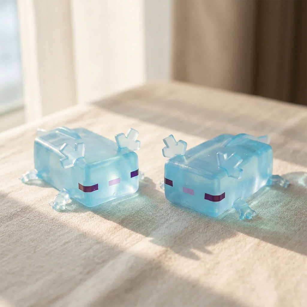 Axolotl Jelly Cube Squishy, Blue